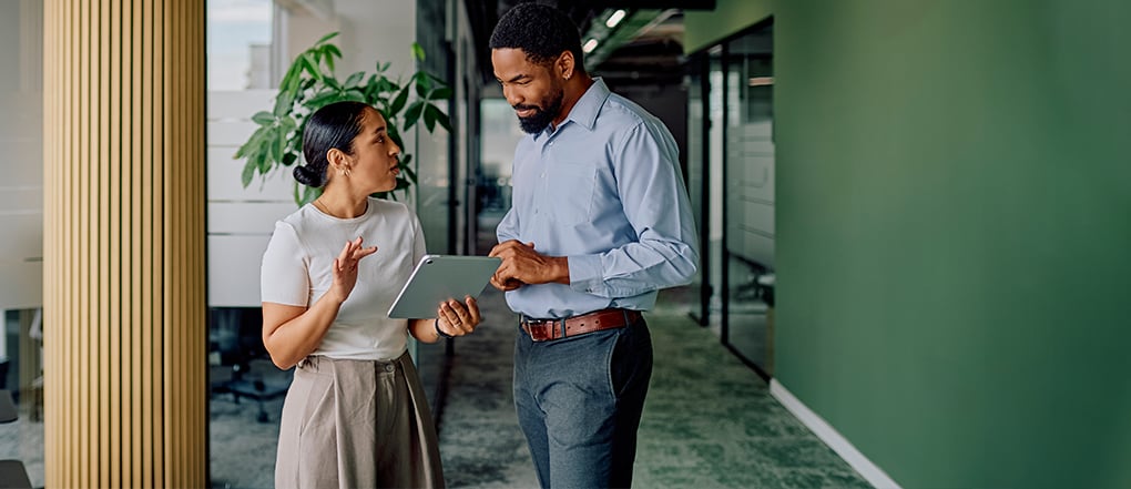 Employees at a company leveraging digital solutions as part of their digital transformation journey