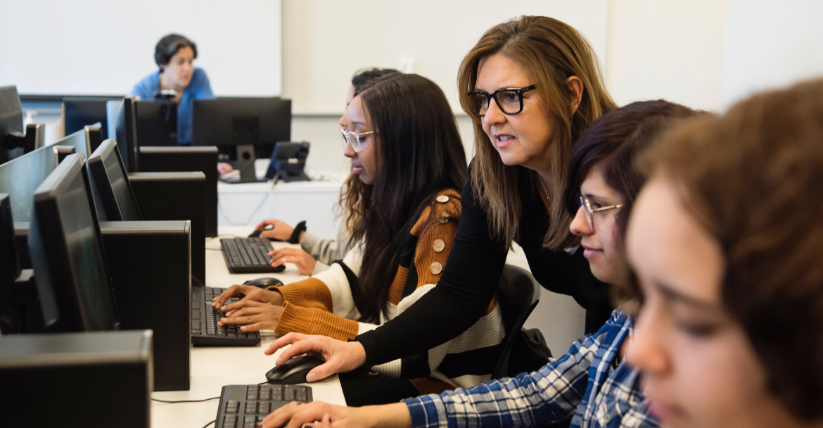 Group Working on Computer