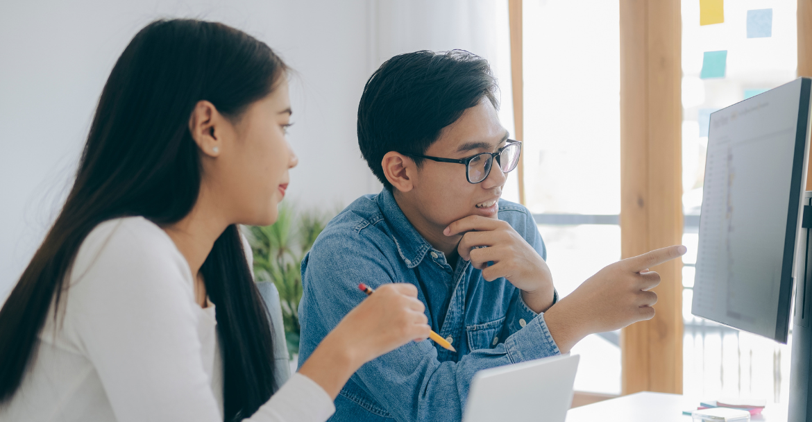 People Working on Computer