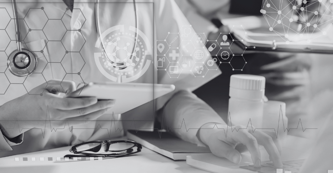 Healthcare professional using AI