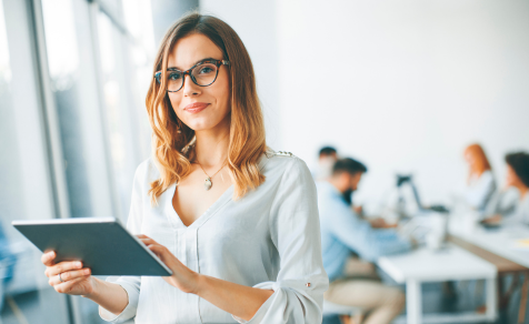 Woman on ipad
