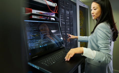 Women checking data lakehouse information