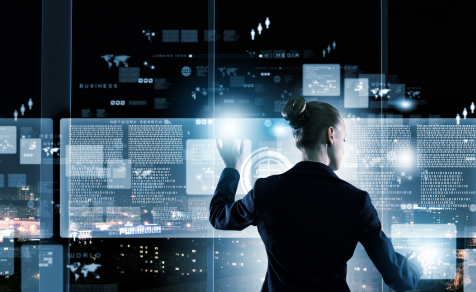 Woman assessing technology for integration assessment